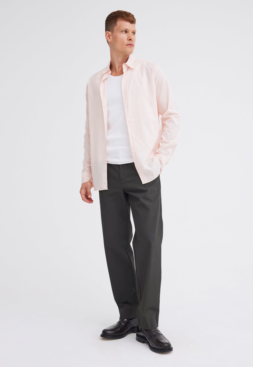 Jac+Jack Folded Collar Cotton Shirt - Powder Rosa Pink